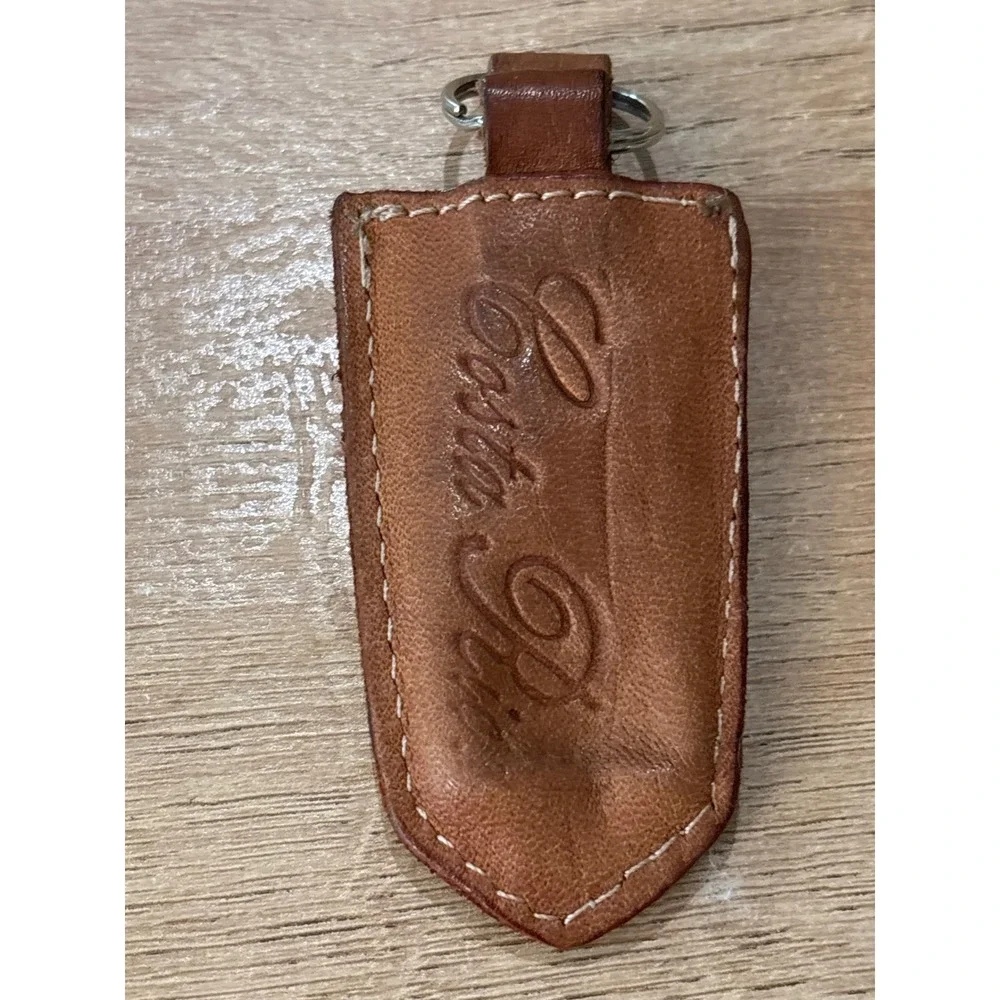 Vintage Costa Rica Hand Tooled Leather Keychain Pouch Hummingbird Key Case Retro